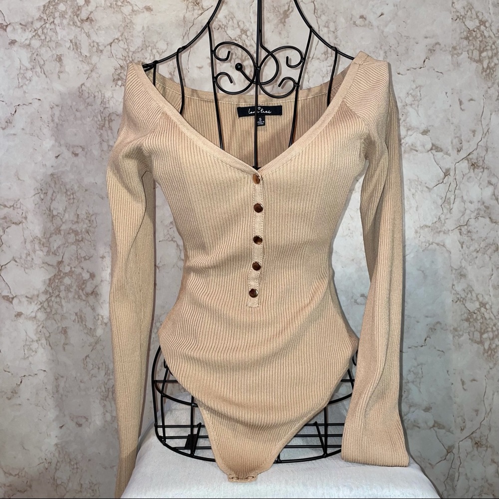 Love tree beige long sleeve body suit